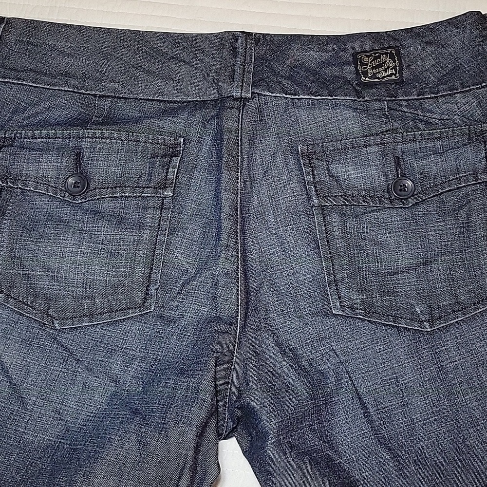 Lucky Brand Women Dark Wash Denim Capri Wide Leg Gaucho Pants Size 8/29 - Picture 5 of 11
